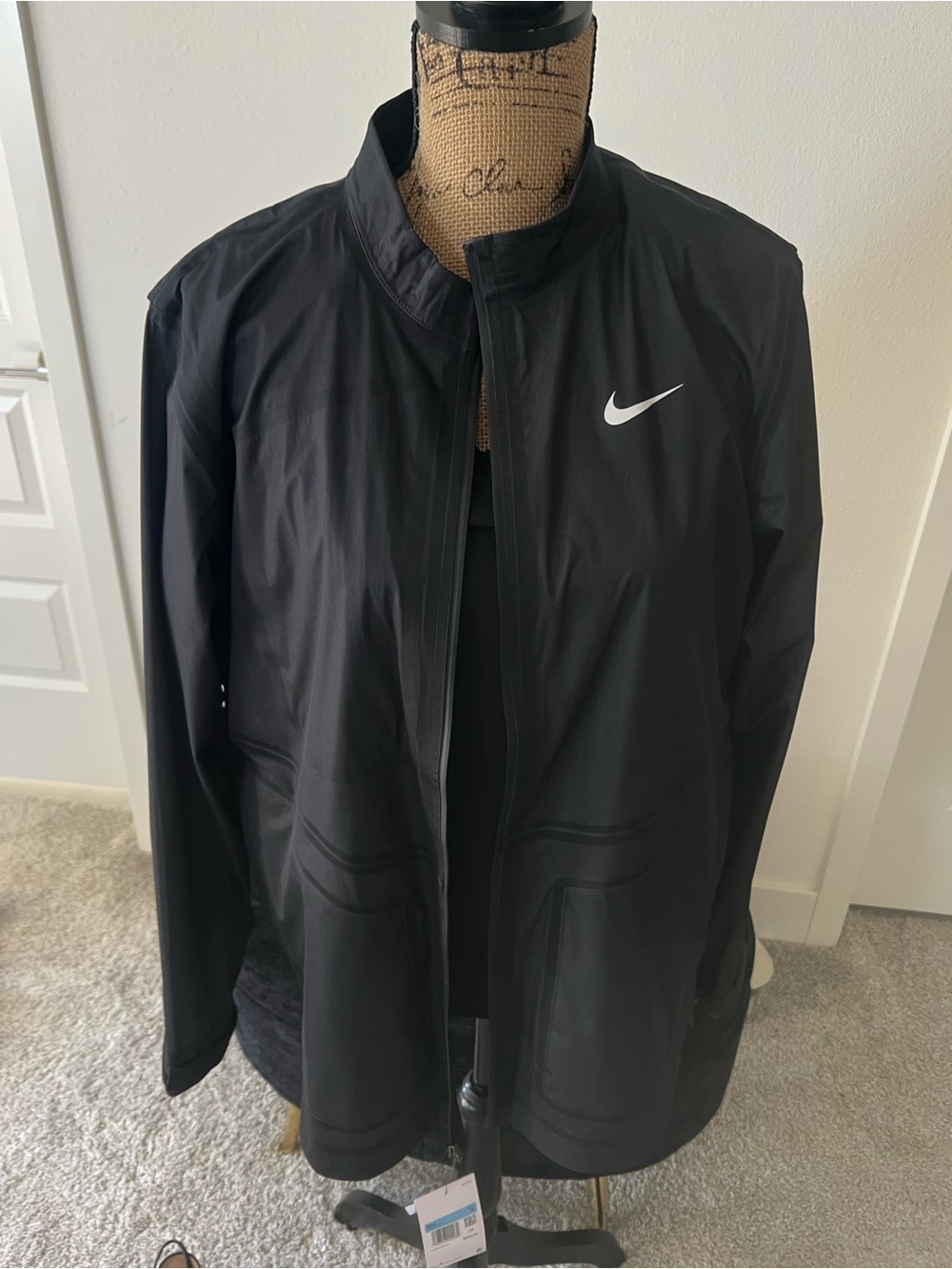 Nike Black Women's Utility Jacket with White Swoosh